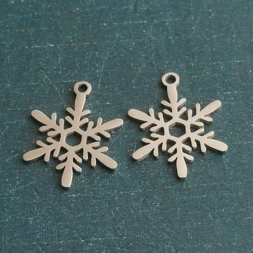 Titanium Steel Pendants, Snowflake, polished, DIY 