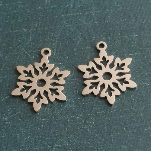 Titanium Steel Pendants, Snowflake, polished, DIY 
