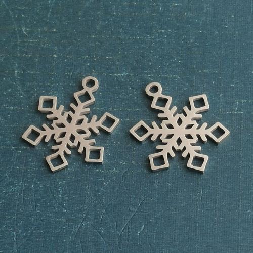 Titanium Steel Pendants, Snowflake, polished, DIY 