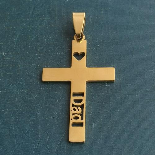 Titanium Steel Pendants, Cross, polished, DIY, gold 