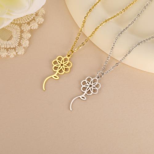 Collier de bijoux en acier inoxydable, Acier inoxydable 304, fleur, Placage, pour femme, plus de couleurs à choisir cm, Vendu par PC