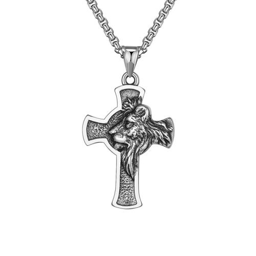 Collier de bijoux en acier inoxydable, Acier inoxydable 304, Finition antique, conception vintage & bijoux de mode & unisexe, couleur originale, Vendu par PC