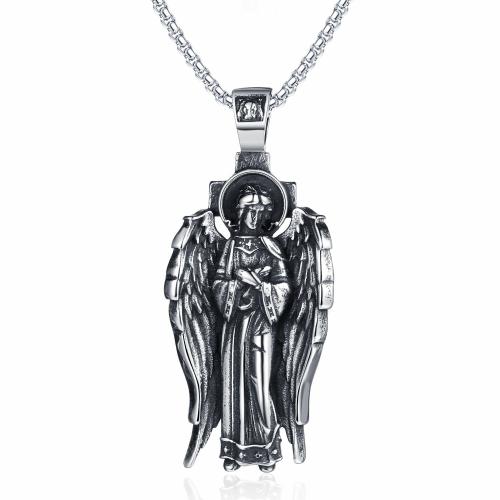 Collier de bijoux en acier inoxydable, Acier inoxydable 304, Finition antique, conception vintage & bijoux de mode & pour homme, couleur originale, Vendu par PC