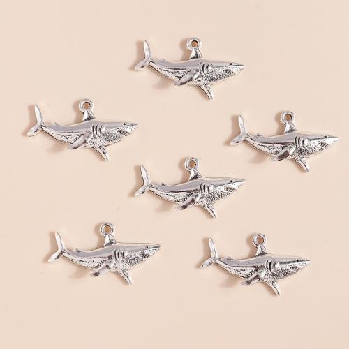 Zinc Alloy Animal Pendants, Shark, plated, DIY 