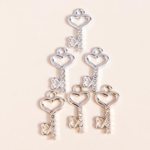 Colgantes de Aleación de Zinc en Forma Llave, chapado, Bricolaje, más colores para la opción, 10PCs/Bolsa, Vendido por Bolsa