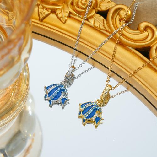 Collier de bijoux en acier inoxydable, Acier inoxydable 304, Placage ionique sous vide, pour femme & émail & avec strass, plus de couleurs à choisir, Vendu par PC