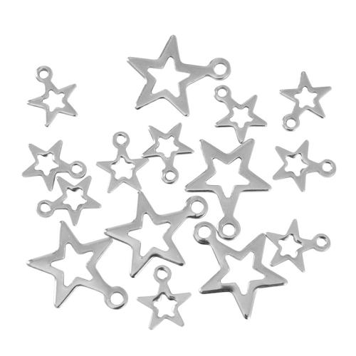 Stainless Steel Star Pendant, 304 Stainless Steel, Vacuum Ion Plating, DIY 