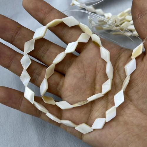 Природные стеклянные бусы, Пресноводные оболочка, Ромб, DIY Приблизительно 30ПК/Strand, продается Strand