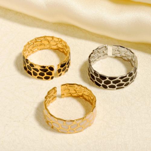 Esmalte de acero inoxidable anillo de dedo, acero inoxidable 304, Recubrimiento iónico al vacío, Ajustable & Joyería & para mujer, más colores para la opción, Vendido por UD