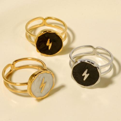 Esmalte de acero inoxidable anillo de dedo, acero inoxidable 304, Recubrimiento iónico al vacío, Ajustable & Joyería & para mujer, más colores para la opción, Vendido por UD