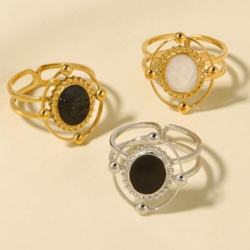 Esmalte de acero inoxidable anillo de dedo, acero inoxidable 304, Recubrimiento iónico al vacío, Ajustable & Joyería & para mujer, más colores para la opción, Vendido por UD