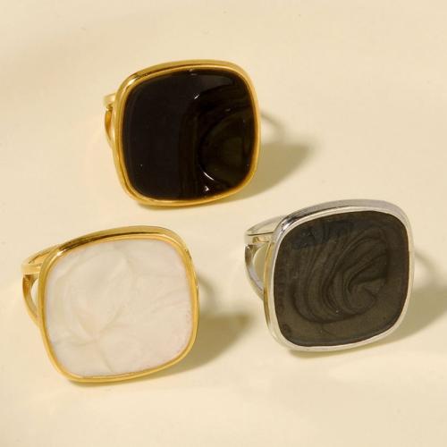 Esmalte de acero inoxidable anillo de dedo, acero inoxidable 304, Recubrimiento iónico al vacío, Ajustable & Joyería & para mujer, más colores para la opción, Vendido por UD