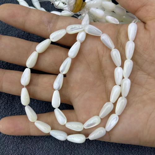 Trochus Beads, Teardrop, DIY, white Approx 