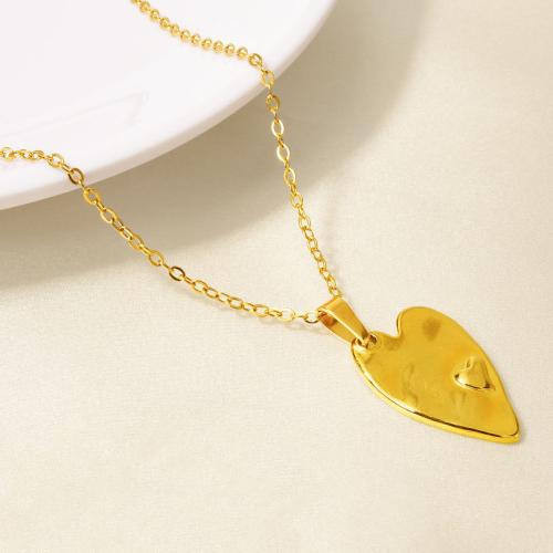 Collier de bijoux en acier inoxydable, Acier inoxydable 304, avec 5CM chaînes de rallonge, coeur, Placage, pour femme, plus de couleurs à choisir cm, Vendu par PC