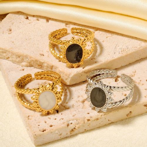 Esmalte de acero inoxidable anillo de dedo, acero inoxidable 304, sol, chapado, para mujer, más colores para la opción, Vendido por UD