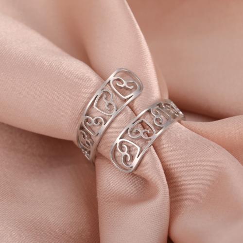 Stainless Steel Finger Ring, 304 Stainless Steel, plated, for woman inner ~20mm 