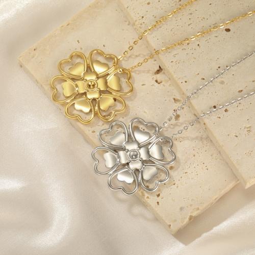 Collier de bijoux en acier inoxydable, Acier inoxydable 304, fleur, Placage, pour femme, plus de couleurs à choisir cm, Vendu par PC