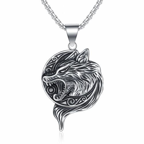 Collier de bijoux en acier inoxydable, Acier inoxydable 304, Finition antique, bijoux de mode & pour homme, couleur originale, Vendu par PC