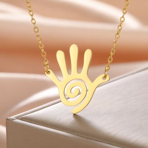 Collier de bijoux en acier inoxydable, Acier inoxydable 304, main, Placage ionique sous vide, pour femme, plus de couleurs à choisir Vendu par sac