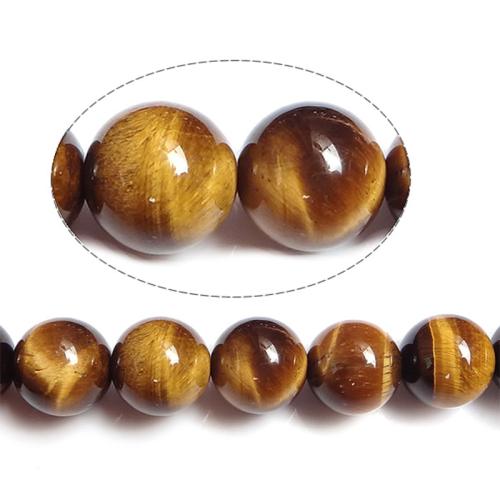 Perles d'Oeil de tigre, Rond, naturel & DIY & normes différentes pour le choix Environ 0.5-1.5mm Environ 15 pouce, Vendu par brin