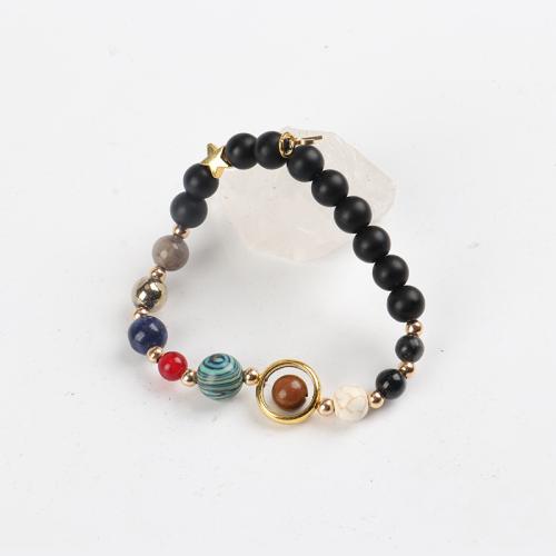 Bracelets en pierres précieuses, pierre gemme, avec laiton, bijoux de mode & unisexe, couleurs mélangées, 8mm .5 cm, Vendu par PC