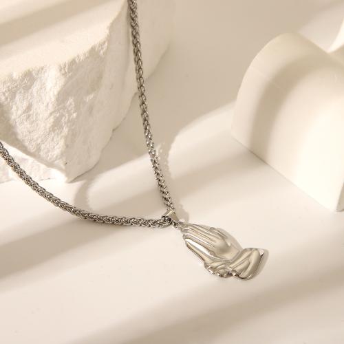 Collier de bijoux en acier inoxydable, Acier inoxydable 304, poli, bijoux de mode & unisexe & styles différents pour le choix, couleur originale, Vendu par PC