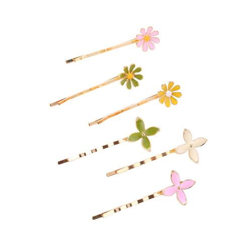 亜鉛合金 ヘアピン, 花形, ゴールドメッキ, ランダムに送信 & 混在パターン & 女性用 & エナメル, hair slide length 60-80mm, 売り手 パソコン