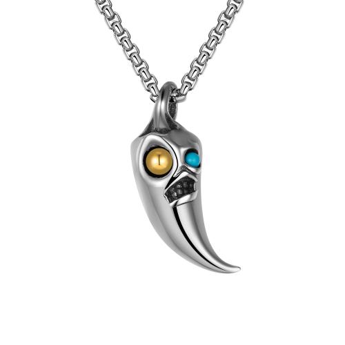 Collier de bijoux en acier inoxydable, Acier inoxydable 316, Finition antique, bijoux de mode & unisexe, couleur originale cm, Vendu par PC