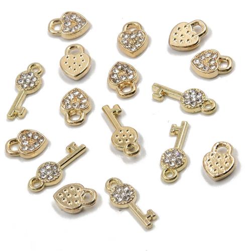 Zinc Alloy Rhinestone Pendants, plated, DIY & with rhinestone 