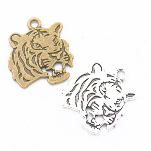 Zinc Alloy Animal Pendants, Tiger, plated, DIY 