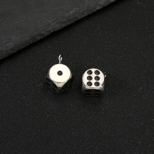 Zink Legierung Schmuck Anhänger, Zinklegierung, Würfel, plattiert, DIY, 13x13mm, 50PCs/Tasche, verkauft von Tasche