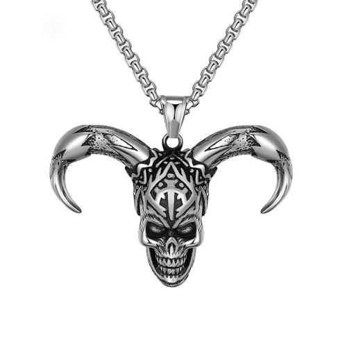 Collier de bijoux en acier inoxydable, Acier inoxydable 304, Finition antique, bijoux de mode & pour homme, couleur originale cm, Vendu par PC