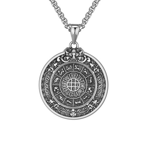 Collier de bijoux en acier inoxydable, Acier inoxydable 304, Finition antique, bijoux de mode & unisexe, couleur originale cm, Vendu par PC