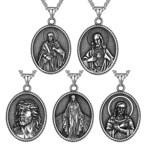 Collier de bijoux en acier inoxydable, Acier inoxydable 316, Finition antique, bijoux de mode & unisexe & modèles différents pour le choix, couleur originale cm, Vendu par PC