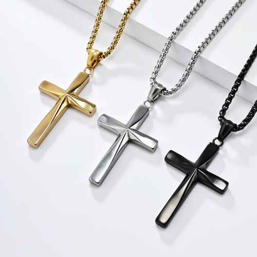Titanium Steel Jewelry Necklace, Cross, plated, Unisex cm 