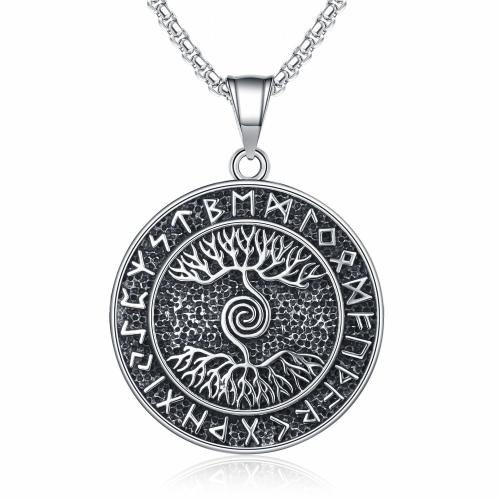 Collier de bijoux en acier inoxydable, Acier inoxydable 304, Rond, Finition antique, bijoux de mode & unisexe, couleur originale cm, Vendu par PC