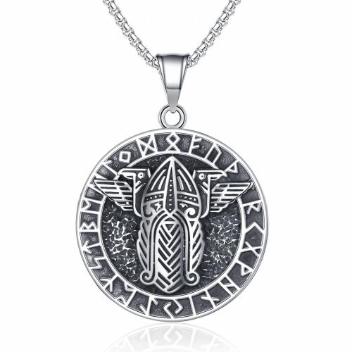 Collier de bijoux en acier inoxydable, Acier inoxydable 304, Rond, Finition antique, bijoux de mode & pour homme, couleur originale cm, Vendu par PC