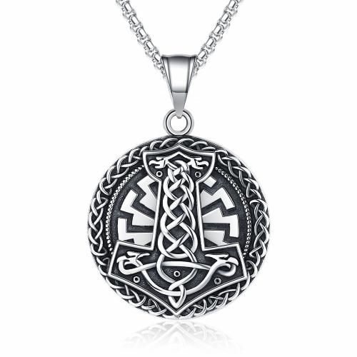 Collier de bijoux en acier inoxydable, Acier inoxydable 304, Rond, Finition antique, bijoux de mode & pour homme, couleur originale cm, Vendu par PC