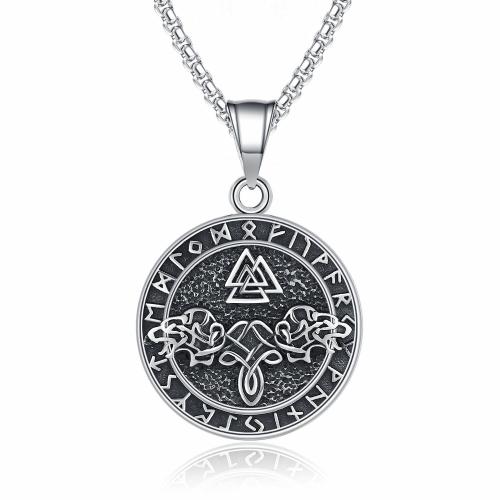 Collier de bijoux en acier inoxydable, Acier inoxydable 304, Rond, Finition antique, bijoux de mode & pour homme, couleur originale cm, Vendu par PC