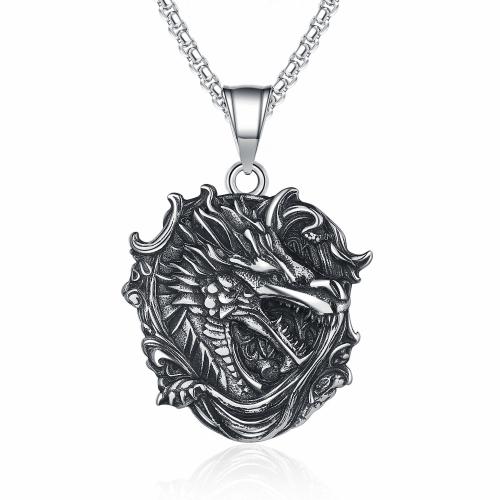 Collier de bijoux en acier inoxydable, Acier inoxydable 304, Finition antique, bijoux de mode & pour homme, couleur originale cm, Vendu par PC