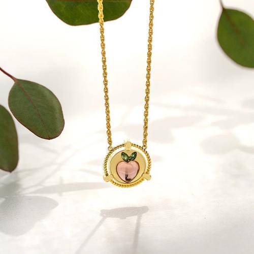 Collier de bijoux en acier inoxydable, Acier inoxydable 304, avec verre, Placage ionique sous vide, pour femme cm, Vendu par PC