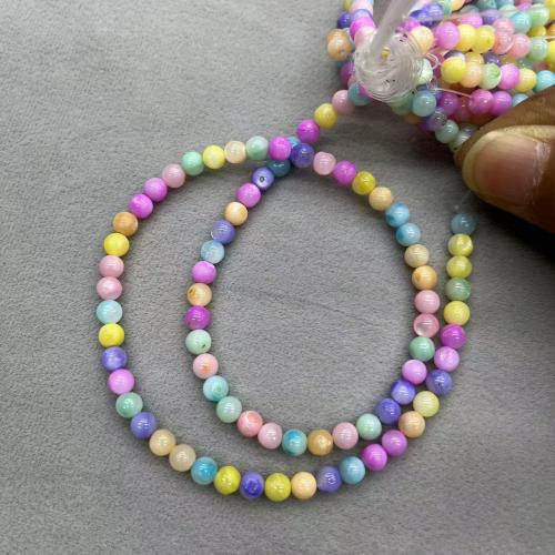 Dyed Shell Beads, Freshwater Shell, Round, DIY multi-colored 