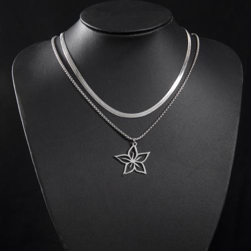 Collar de Acero Inoxidable, acero inoxidable 304, Flor, Joyería & diferentes estilos para la opción & para mujer, más colores para la opción, Vendido por UD