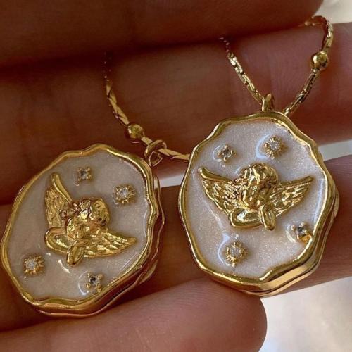 Fashion Locket Necklace, Brass, with 5CM extender chain, gold color plated, can open and put into something & enamel cm [