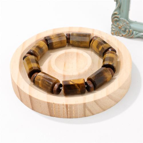 Bracelets en pierres oeil de tigre, unisexe, Vendu par PC