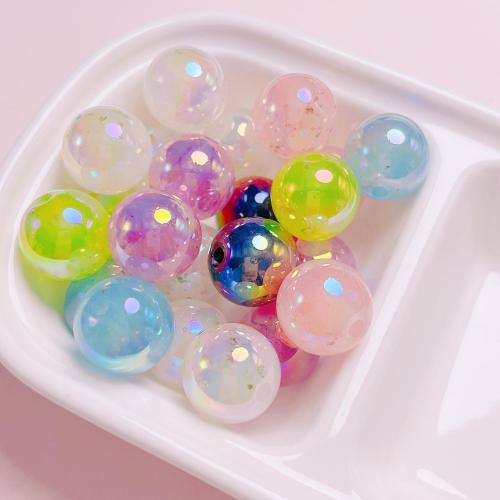 Plating Acrylic Beads, Round, DIY 16mm Approx 3mm [