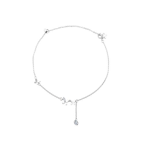 Argent sterling 925 bracelet de cheville, papillon, bijoux de mode & pour femme Environ 8-10 pouce, Vendu par PC