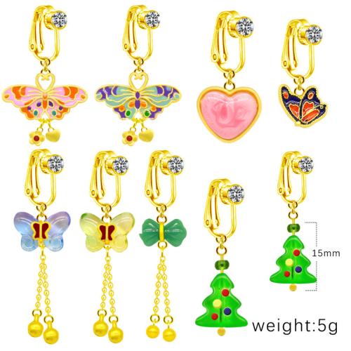 Zinklegierung Bauchnabelpiercing, mit Acryl, goldfarben plattiert, unisex & verschiedene Stile für Wahl & mit Strass, belly ring length 20-60mm, verkauft von PC