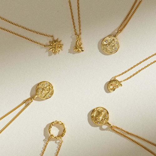 Titanium Steel Jewelry Necklace, with 5CM extender chain, 12 Signs of the Zodiac, gold color plated & for woman cm 