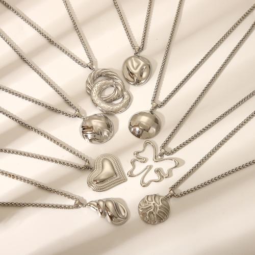 Collar de Acero Inoxidable, acero inoxidable 304, con 5cm extender cadena, pulido, Joyería & diferentes estilos para la opción & para mujer, color original, longitud:55 cm, Vendido por UD